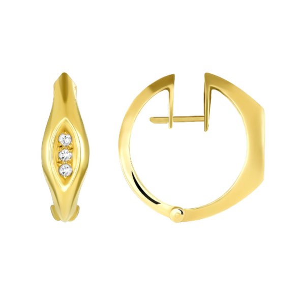 14K Yellow Gold Vintage Earrings with Diamonds